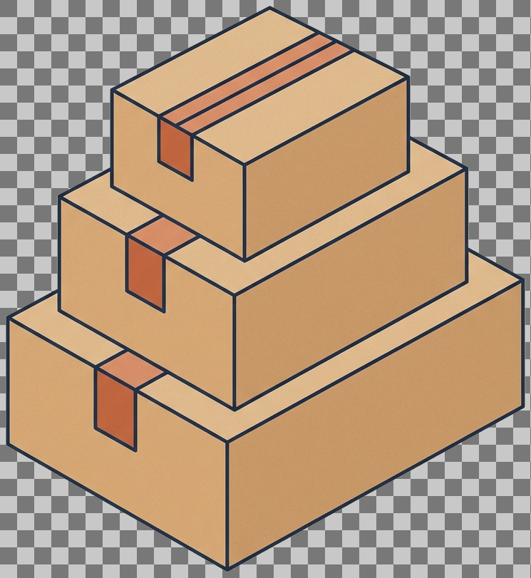 stack of parcels